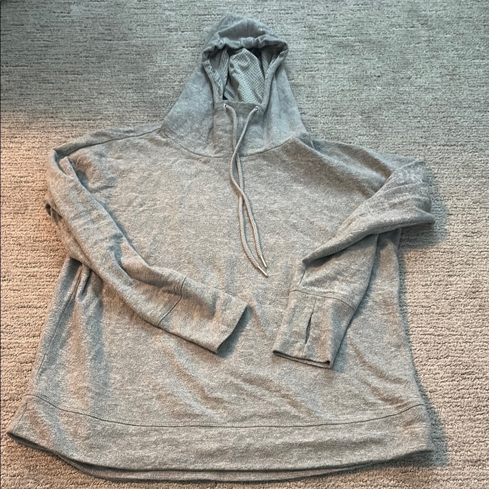 ZYIA Gray Hooded Sweater with Half-Zip